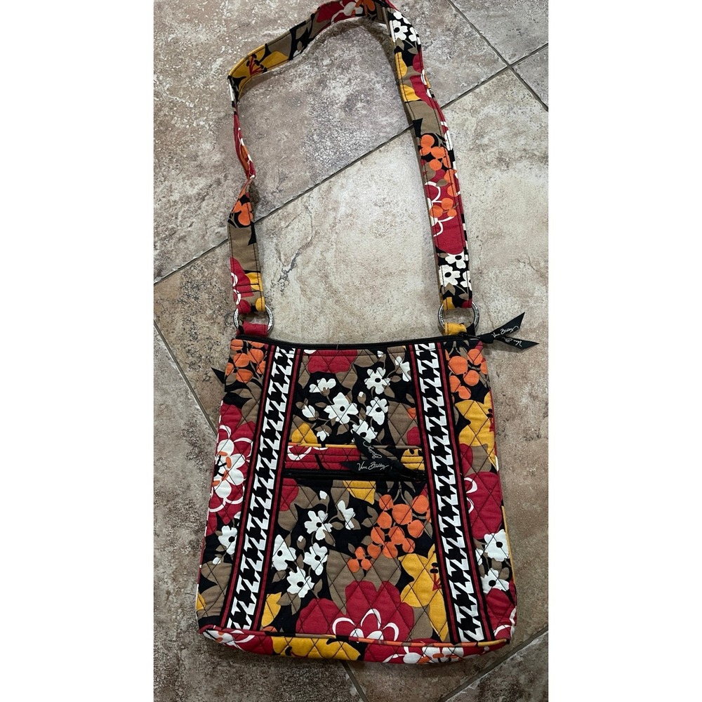 Vera Bradley‎ Bittersweet Crossbody Hipster Bag Floral Red Orange Yellow Black